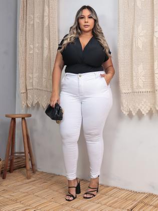 Imagem de Calca Jeans Cigarrete Modeladora Lipo 360 Cintura Alta Plus Size