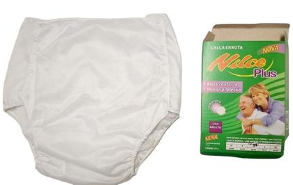 Imagem de Calça Plastica Geriátrica Adulto Com Forro Duplo e Botão Nilce