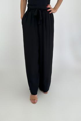 Imagem de Calça ruby wide leg preta 100% viscose feminino 22012-1