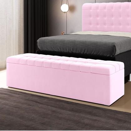 Imagem de Calçadeira Alpha 195 Modulada Estofada Z-021 Sued Rosa Bebê Aradecor