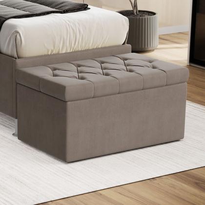 Imagem de Calçadeira Sagitarius 90 para Cama de Solteiro Sued Capuccino Aradecor