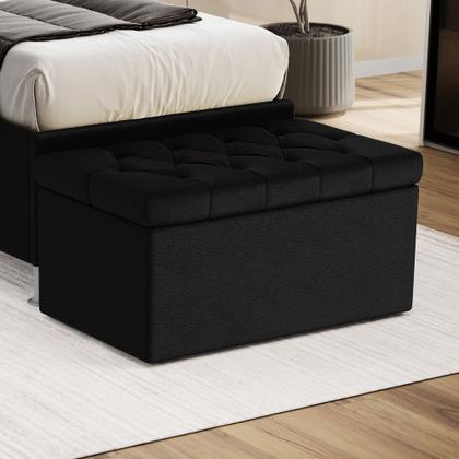 Imagem de Calçadeira Sagitarius 90 Solteiro Couro Preto Aradecor