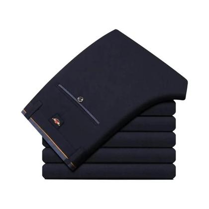 Imagem de Calças De Terno Casuais De Verão Para Homens Em Tamanhos Grandes, Calças Formais Elásticas Retas