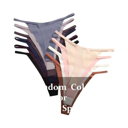 Imagem de Calcinhas De Seda Ultra Finas E Respiráveis Para Mulheres, Conjunto De 5PCS, G-String T-Back