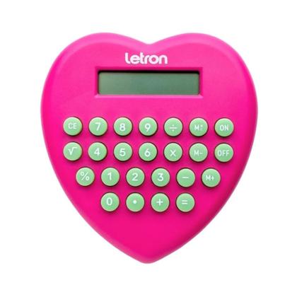 Imagem de Calculadora 8 Dígitos Coração Rosa Letron Leo&Leo Leonora - 99339
