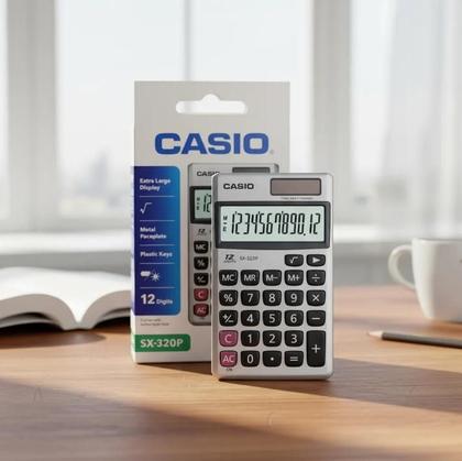 Imagem de Calculadora de Bolso Casio SX-320 Com 10 Funções 12 Dígitos Prata.
