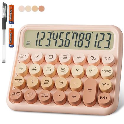 Imagem de Calculadora DECKLIT com display LCD mecânico de 12 dígitos rosa