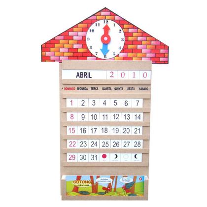 Imagem de Calendário Relógio Educativo - Madeira - 1060 - Carlu