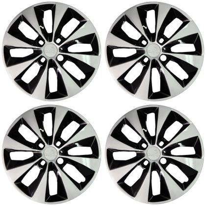 Imagem de Calota Aro 14" Cor Preto/Prata Mod Gol/Voyage G5/G6 2013 (Jogo c/ 4 Calotas) Grid - 112CB-PBP-E