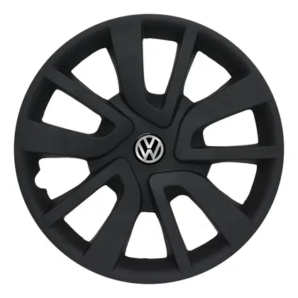 Imagem de Calota aro 15 preto fosco 869ar pof aro de pressão + emblema volkswagen