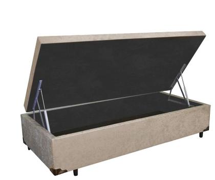 Imagem de Cama Box Baú Solteiro Kings Stop AColchões Suede Bege 41x88x188