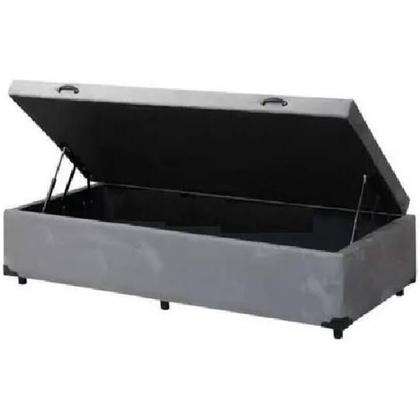 Imagem de Cama Box Baú Solteiro Sintético Cinza com 78cm de largura