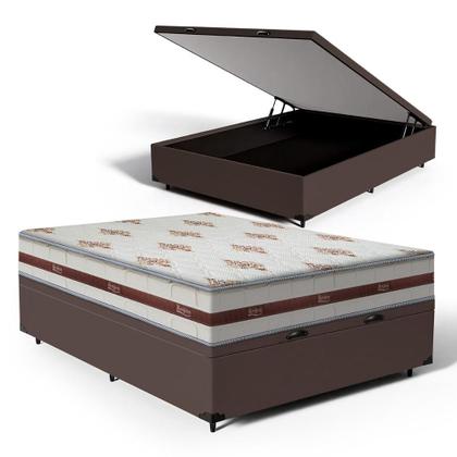 Imagem de Cama Box Baú Viúva + Colchão de Molas Ensacadas - Anjos - Classic 128cm