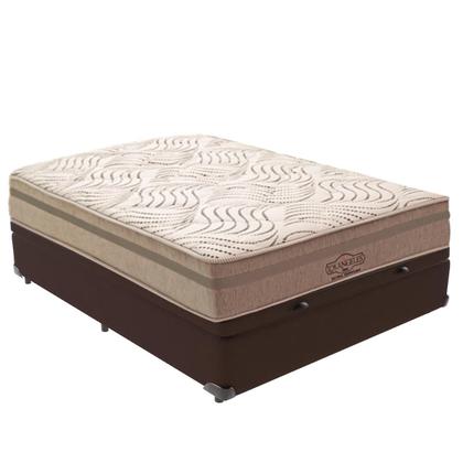Imagem de Cama Box Baú Viúvo Marrom e Colchão Los Angeles Molas V-Tech