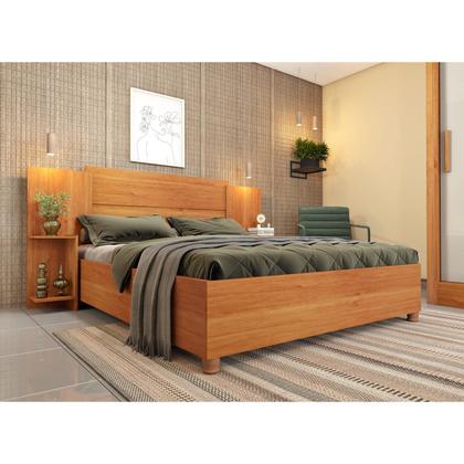 Imagem de Cama Box Casal 193cmx144cm Mônaco com Cabeceira Extensivel e 2 Mesas de Cabeceiras