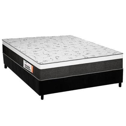 Imagem de Cama Box Casal: Colchão Espuma Plumatex D28/EP Anatômico Falcon Ultra Firme + Base CRC Suede Black(138x188)