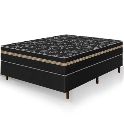 Imagem de Cama Box Casal Colchão Ortho Suport Espuma D33 Ortopédico Pillow Paparazzi 138x188x65cm