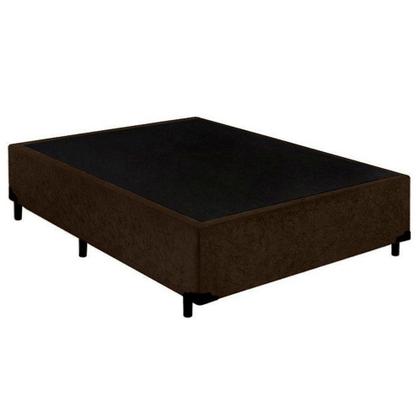 Imagem de Cama Box Casal Suede Serene Marrom 138x188x40