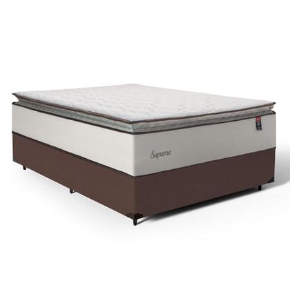 Imagem de Cama Box com Colchão de Molas Ensacadas Pillow Top Supreme Lux Casal 138cm