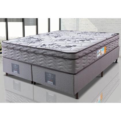 Imagem de Cama Box King Colchão Ortopédico + Box 193x203x67 One Face Espuma D45 Cinza