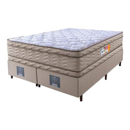 Imagem de Cama Box King Colchão Ortopédico + Box 193x203x71 Double Face Espuma D33 Dourado