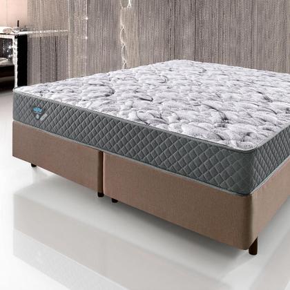 Imagem de Cama Box King Size 193x203 Alpha Marrom com Colchão Mola Ensacada