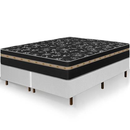 Imagem de Cama Box King Size Colchão Ortho Suport Espuma D33 Ortopédico Pillow Paparazzi 193x203x65cm