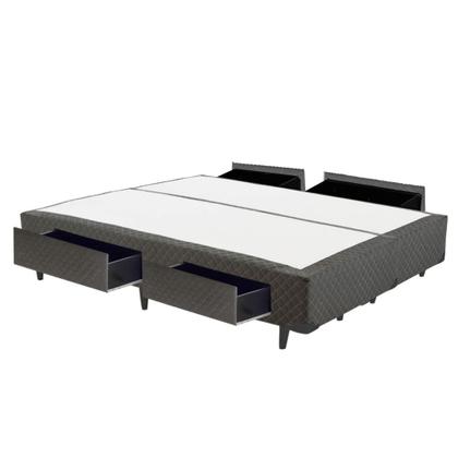 Imagem de Cama Box KING SIZE Universal 4 Gavetas Cinza - 193x203