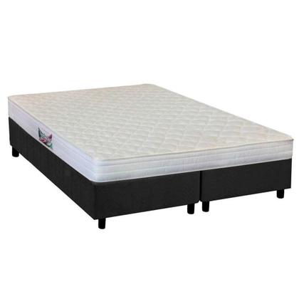Imagem de Cama Box Queen: Colchão Ortopédico Herval AG65 Frontier + Base CRC Suede Gray(158x198)