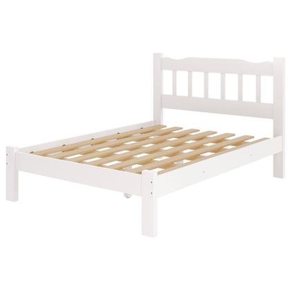 Imagem de Cama Casal Perola de Madeira Maciça Cor Branco - Conforto e Qualidade para Seu Descanso