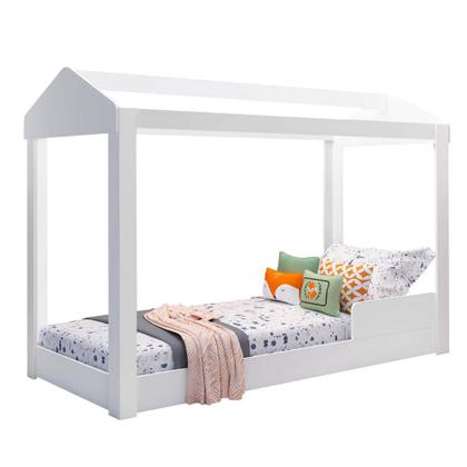 Imagem de Cama Casinha Montessoriana Crystal 100% Mdf Solteiro Branco