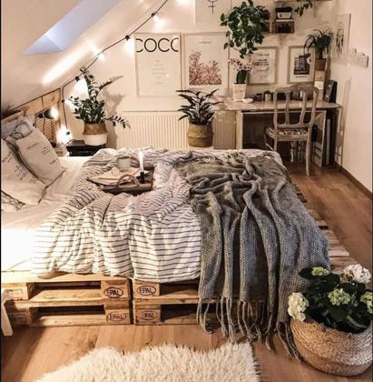 Imagem de Cama de Pallet Queen 200x160x30 cm - Madeira Pinus