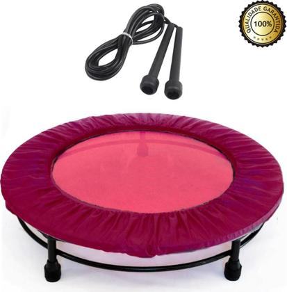 Imagem de Cama Elástica Mini Jump Profissional Rosa + Capa Rosa +Corda