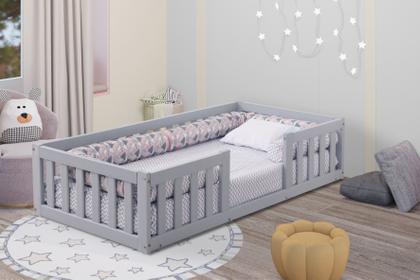 Imagem de Cama Infantil com Grade Bia Azul + Colchão