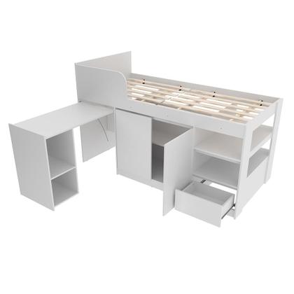 Imagem de Cama Infantil Juvenil Multifuncional CM8021 MDP Branco G69 - Gran Belo