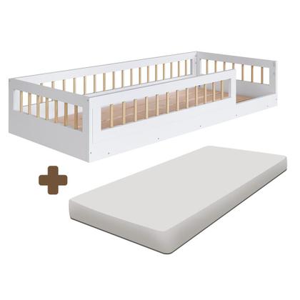 Imagem de Cama Montessoriana Infantil Solteiro com Colchão Branco - 84 x 195 cm