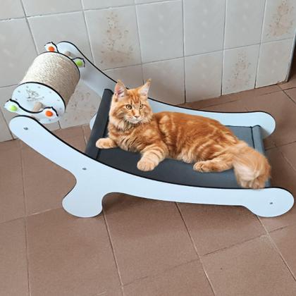 Imagem de Cama para gato com arranhador e brinquedo pet