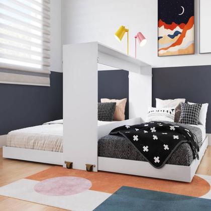 Imagem de Cama Solteiro Articulada Dupla 212cm x 198,6cm c/ 4 Rodízios