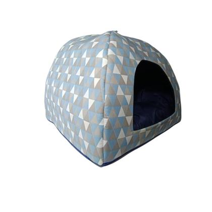 Imagem de Cama Toca Pet Casinha Cabana Triângulo Cães Gato Almofada M