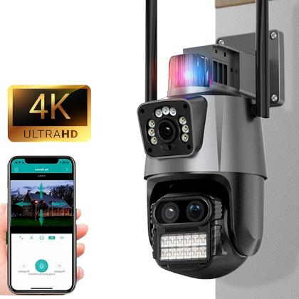 Imagem de Câmera De Segurança Wifi Dupla Icsee 360 IP Com Áudio Alarme Completa Top