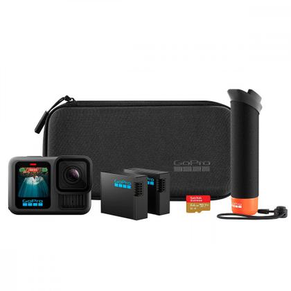 Imagem de Câmera GoPro HERO 13 Bundle + Garra + 2 Baterias + 64GB 5,3K HLG HDR IPX7 Preto - CHDRB-131-RW