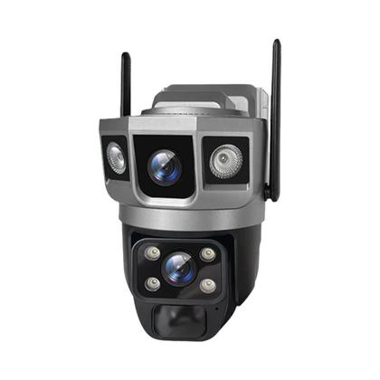 Imagem de Câmera IP WiFi À Prova D'água De 12MP Com Painel Solar De Lente Dupla, Detecção De Movimento PIR,