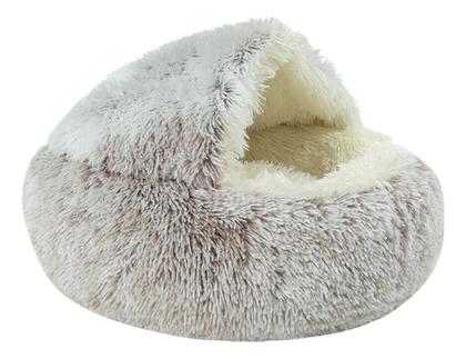 Imagem de Caminha Nuvem Pet Redonda Fechada Cachorros Gatos Tamanho P Marrom