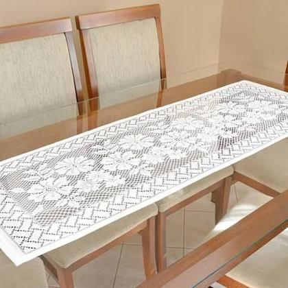 Imagem de Caminho de Mesa Beija Flor Renda Jacquard 140x50cm Branco