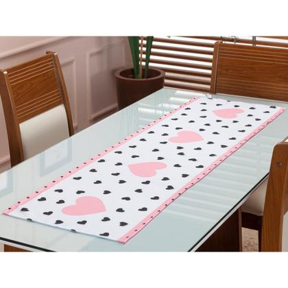 Imagem de Caminho De Mesa Trilho Retangular 4 Ou 6 Lugares Coração