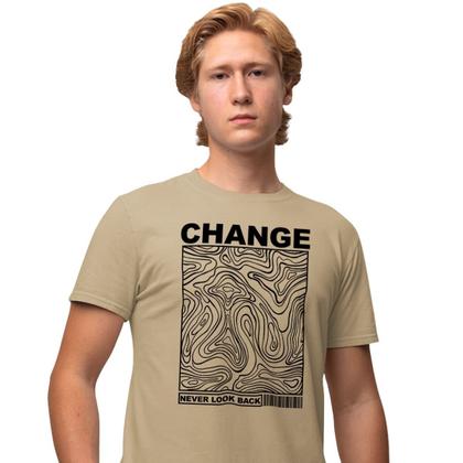 Imagem de Camisa Camiseta Estampada Masculina em Algodão 30.1 Change Never Look Back