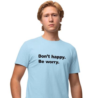 Imagem de Camisa Camiseta Estampada Masculina em Algodão 30.1 Don't Happy. Be Worry.