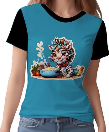 Imagem de Camisa Camiseta Tshirt Chefe Zebra Cozinheira Cozinha 4