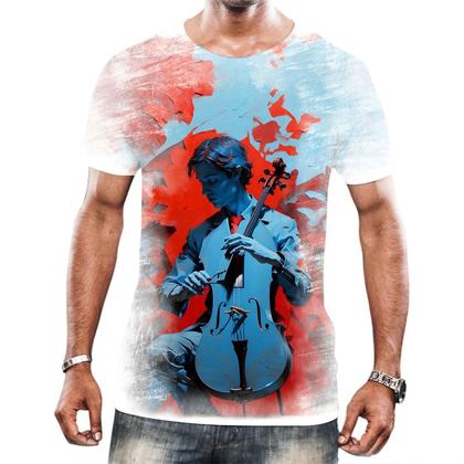 Imagem de Camisa Camiseta Tshirt Instrumento Corda Violoncelo Arte 4