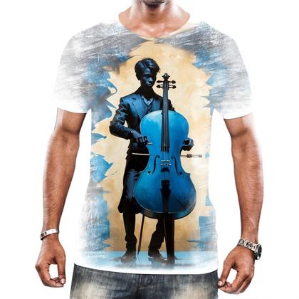 Imagem de Camisa Camiseta Tshirt Instrumento Corda Violoncelo Arte 5